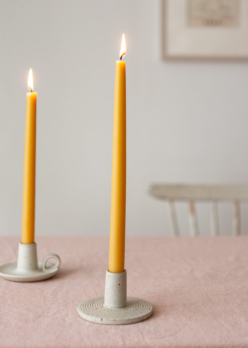 Handmade Ripple Stoneware Candle Holder