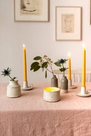 Handmade Ripple Stoneware Candle Holder