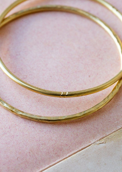 Brass Bangle with markings - The Small Home