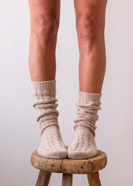 cahsmere bed socks natural