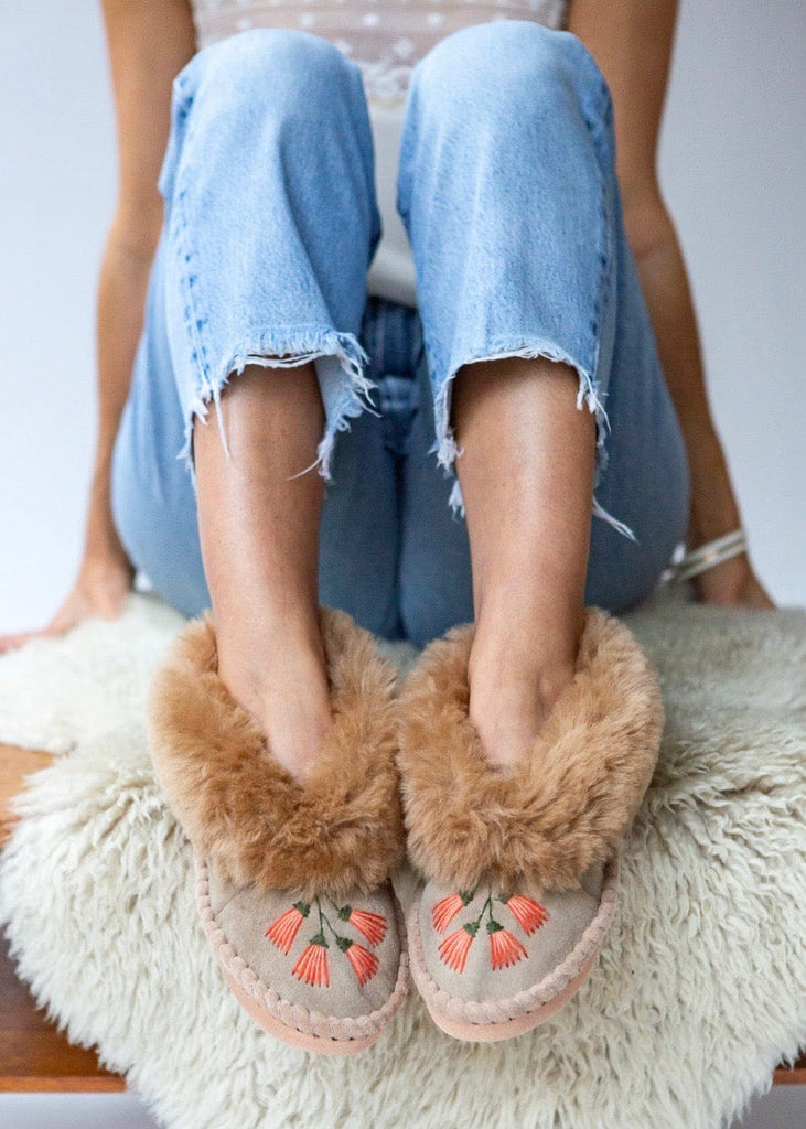 Tedsy Dark Grey Faux Suede Faux Fur Slippers – BowsBoutiques