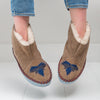 Children's Sheepskin Moccasin Slipper Boots, Navy Blue - The Small Home - UK - Warm & cosy fur slippers, for boys & girls
