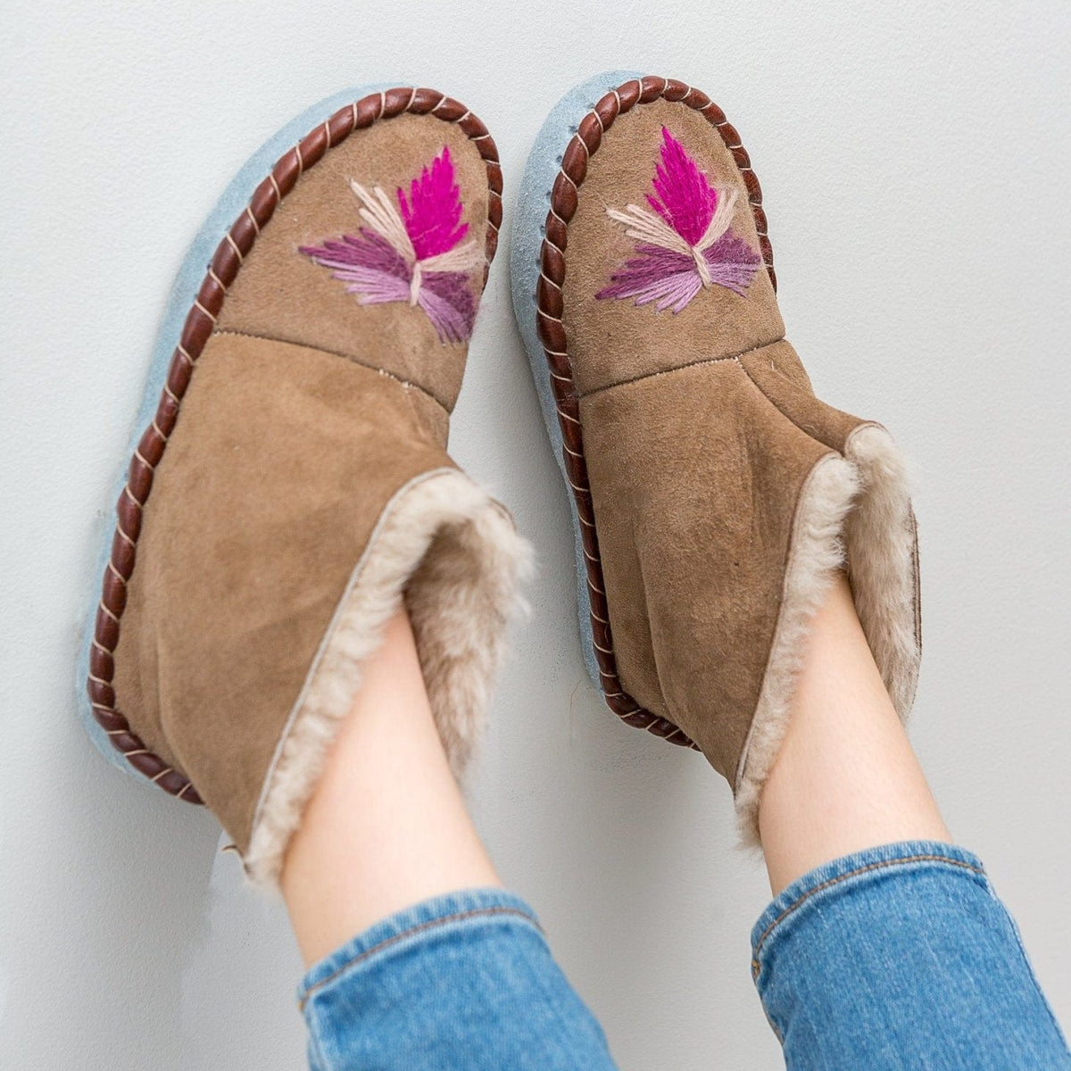 Children s Slipper Boots Rhubarb