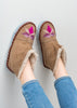 Children's Sheepskin Moccasin Slipper Boots Bright Rhubarb Pink. The Small Home, UK, Warm & cosy fur slippers for girls