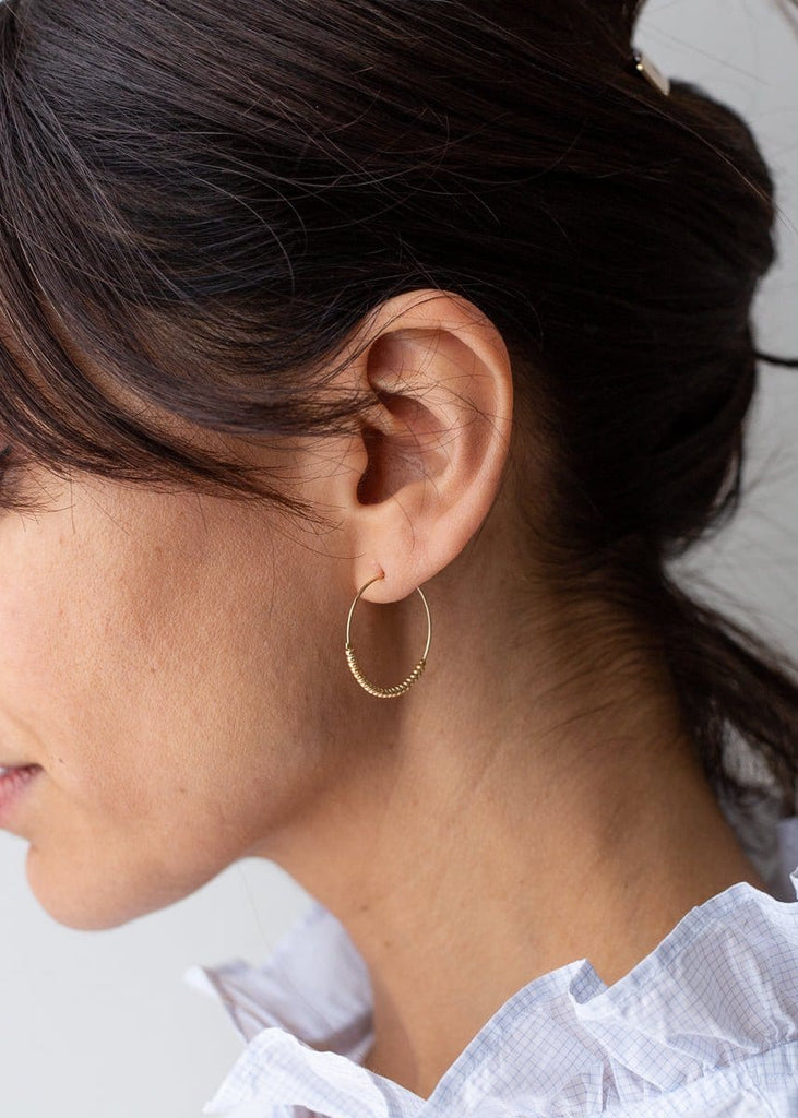 Gold Beaded Hoop Earrings - The Small Home