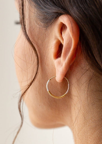 Hoop Beaded Earrings - Small - The Small Home