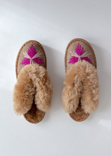 Seconds - Women's Sheepskin Mules - Rhubarb - The Small Home