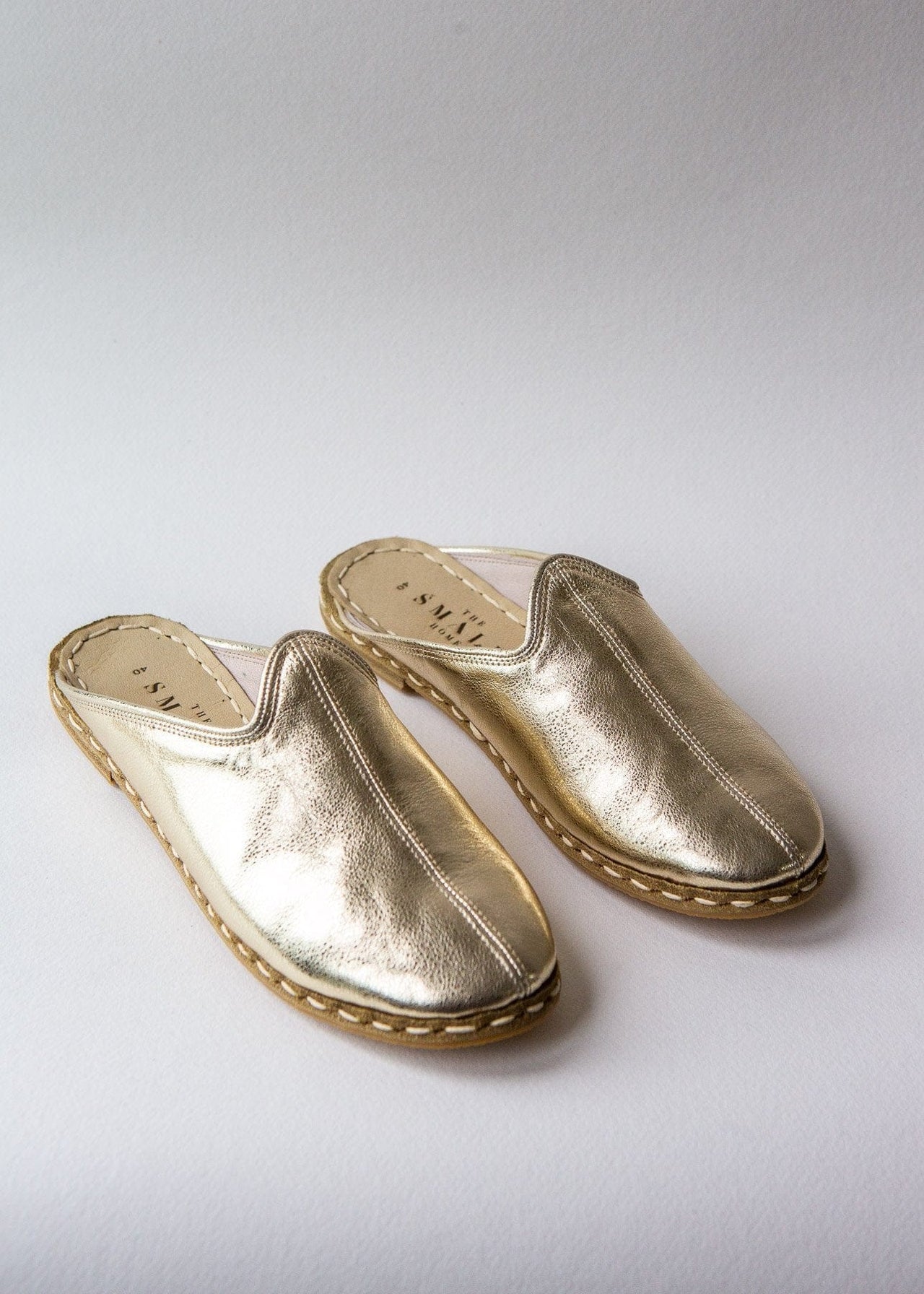 Women's Luxe Leather Mules – Gold | The Small Home