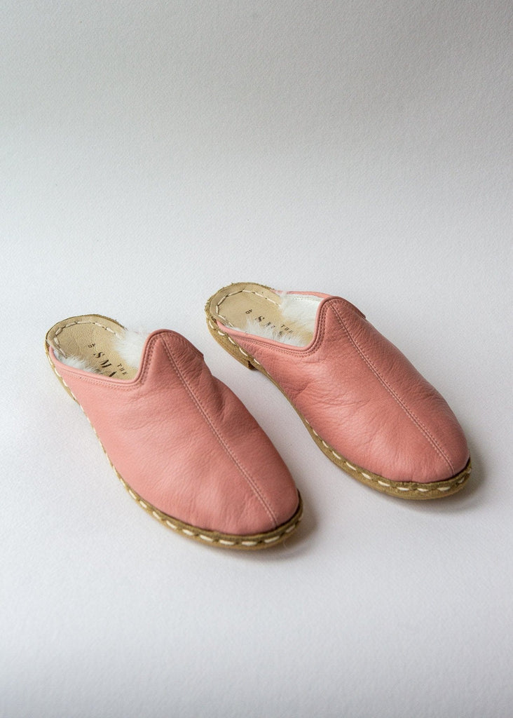 Women's Luxe Shearling Slide – Blush - The Small Home