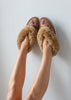 Women's Sheepskin Moccasin Slippers – Love Birds – Pink/Honey Fur - The Small Home