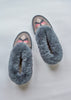 Women's Sheepskin Moccasin Slippers Winter Sky. Embroidered The Small Home UK ladies slippers. Comfy & warm real fur Slippers